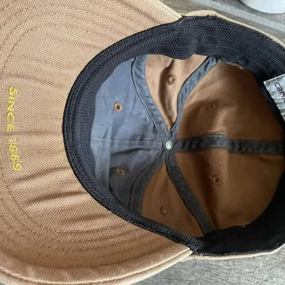 Vintage Carhartt Baseball Style Cap Hat Brown Beige  Y2K